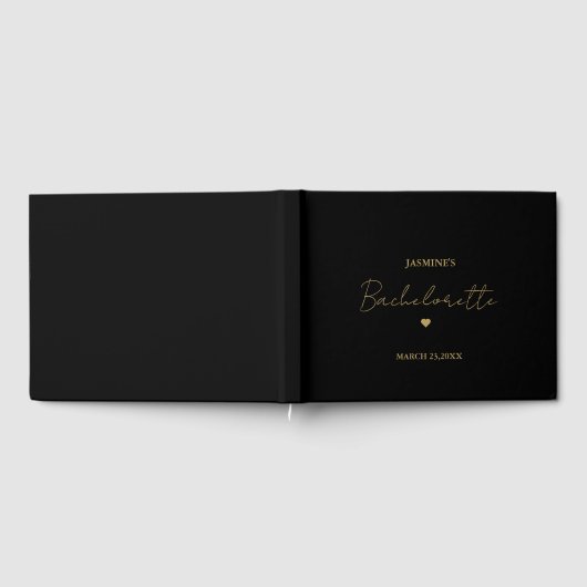 Minimalistisch Goud Script Bachelorette Party Gastenboek (Volledig)