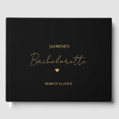 Minimalistisch Goud Script Bachelorette Party Gastenboek (Voorkant)