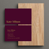 Minimalistisch Goud Script & Bourgondië Profession Visitekaartje