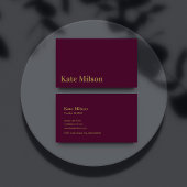 Minimalistisch Goud Script & Bourgondië Profession Visitekaartje