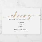 Minimalistisch Goud Script ELLE Mini Mousserende W Sparkling Wijnetiket (Enkel label)