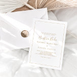 Minimalistisch goud Spaanse Nuestra Boda Kaart<br><div class="desc">Deze minimalistische gouden Spaanse nuestra boda-uitnodiging is perfect voor een eenvoudige bruiloft. Het moderne romantische ontwerp kenmerkt klassieke gouden en witte typografie in combinatie met een roestachtige, maar elegante kalligrafie met , met de hand geschreven stijl. in elke kleur. Houd het ontwerp eenvoudig en elegant, zoals het is, of personaliseer...</div>