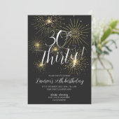 Minimalistisch Goud Vuurwerk 30e verjaardagsfeestj Kaart (Staand voorkant)