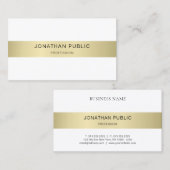 Minimalistisch goud wit chique moderne eenvoudige  visitekaartje (Voorkant / Achterkant)