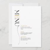 Minimalistisch Goud, Wit en Zwart Kerstmenu Kaart (Voorkant)