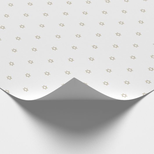 Minimalistisch goud wit Magen David patroon elegan Cadeaupapier (Hoek)