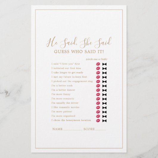 Minimalistisch goud zei ze: "Game Flyer (Voorkant)