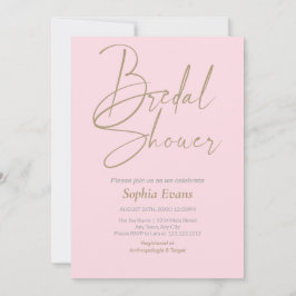 Minimalistisch goud zilver zacht roze Vrijgezellen Kaart