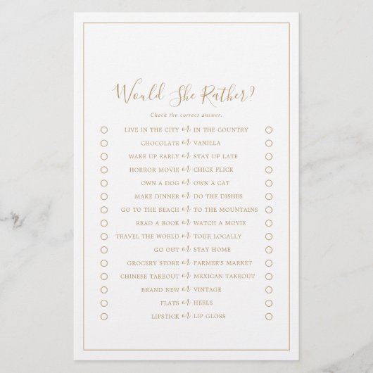 Minimalistisch goud zou ze liever zien spelen flyer (Voorkant)