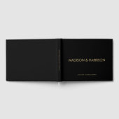 Minimalistisch goud zwart aangepast eenvoudig huwe gastenboek (Volledig)