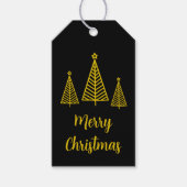 Minimalistisch Goud Zwart Vrolijk Kerstfeest Cadeaulabel (Voorkant)