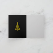 Minimalistisch Goud Zwart Vrolijk Kerstfeest Groet Kaart (Binnen)