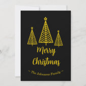 Minimalistisch goud zwart vrolijk kerstfeest kaart (Voorkant)