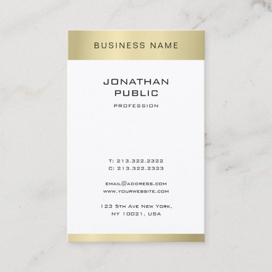 Minimalistisch goudblik elegant in moderne omgevin visitekaartje (Voorkant)