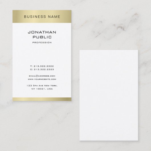 Minimalistisch goudblik elegant in moderne omgevin visitekaartje (Voorkant / Achterkant)