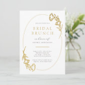 Minimalistisch goudbraal Vrijgezellenfeest Brunch Kaart (Staand voorkant)