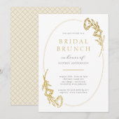 Minimalistisch goudbraal Vrijgezellenfeest Brunch Kaart (Voorkant / Achterkant)