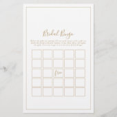 Minimalistisch goudbridal Bingo Game Flyer (Voorkant)