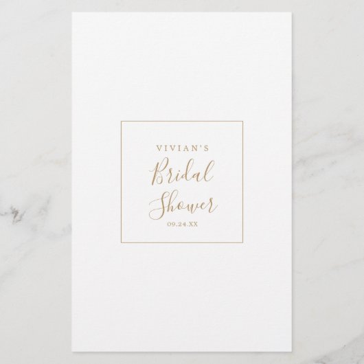 Minimalistisch goudbridal Bingo Game Flyer (Achterkant)