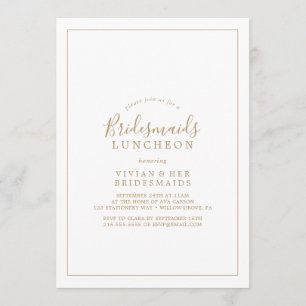 Minimalistisch goudbridesmaids Luncheon Kaart