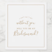 Minimalistisch goudbruidsvoorstel wijn etiket (Enkel label)