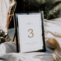 Minimalistisch gouden 5x7" tafelnummer