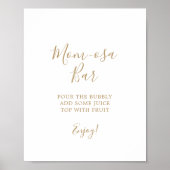 Minimalistisch gouden Baby shower Mam-osa Bar-teke Poster (Voorkant)
