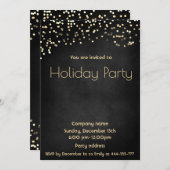 Minimalistisch Gouden confetti bedrijfsfeest Kaart (Voorkant / Achterkant)