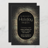 Minimalistisch gouden confetti zakelijk kerstfeest kaart (Voorkant / Achterkant)