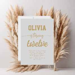 Minimalistisch Gouden Folie Kalligrafie Verjaardag Kaart