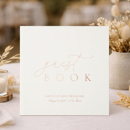 Minimalistisch gouden folie trouwgastenboek gastenboek