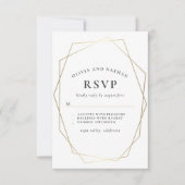 Minimalistisch gouden geometrische weduwfoto RSVP (Voorkant)
