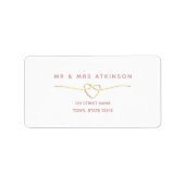 Minimalistisch gouden hart trouwadres etiket (Voorkant)