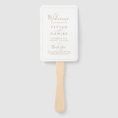 Minimalistisch gouden huwelijksprogramma handwaaier (Voorkant)