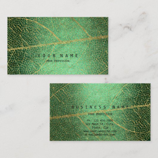 Minimalistisch gouden lef tropisch vip Beauty make Visitekaartje (Voorkant / Achterkant)