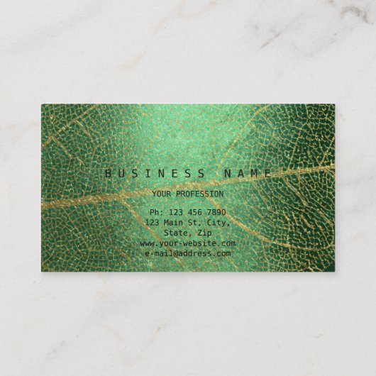 Minimalistisch gouden lef tropisch vip Beauty make Visitekaartje (Achterkant)