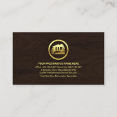Minimalistisch Gouden Lijn Bruin Hout Visitekaartje (Achterkant)