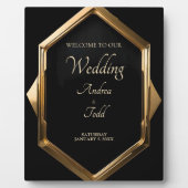 Minimalistisch gouden lijst zwarte achtergrond taf fotoplaat (Voorkant)