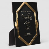 Minimalistisch gouden lijst zwarte achtergrond taf fotoplaat (Zijkant)