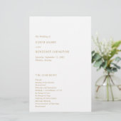 Minimalistisch gouden modern huwelijksprogramma (Staand voorkant)