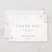 Minimalistisch gouden olifantenhuwelijk bedankkaart (Voorkant)