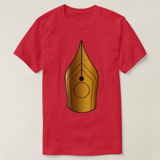 Minimalistisch gouden pen t-shirt (Design voorkant)