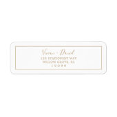 Minimalistisch gouden retouradreslabel etiket (Voorkant)