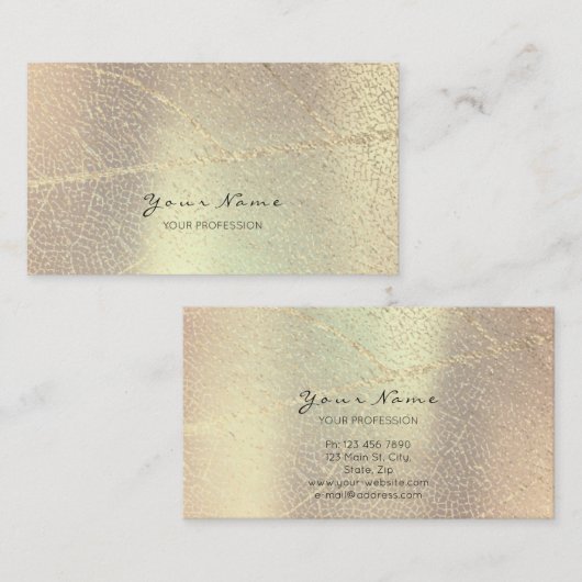 Minimalistisch gouden Roos Gold Leaf Blush Champai Visitekaartje (Voorkant / Achterkant)