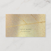 Minimalistisch gouden Roos Gold Leaf Blush Metalli Visitekaartje (Voorkant)