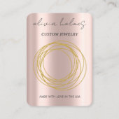 Minimalistisch gouden rozen juwelen visitekaartje (Voorkant)