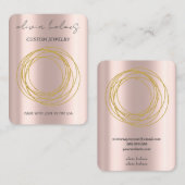 Minimalistisch gouden rozen juwelen visitekaartje (Voorkant / Achterkant)