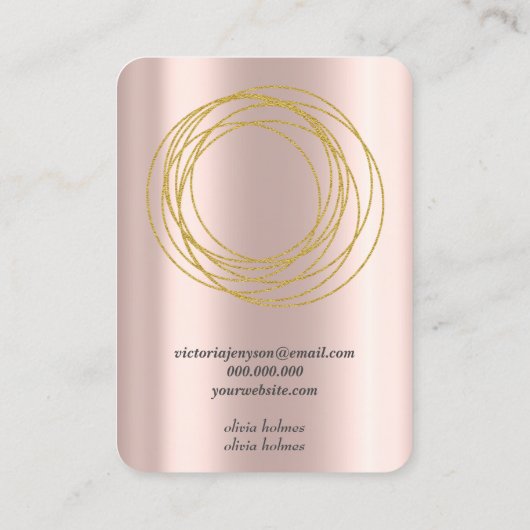 Minimalistisch gouden rozen juwelen visitekaartje (Achterkant)