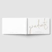 Minimalistisch gouden script Afstuderen wit Afstud Gastenboek (Volledig)