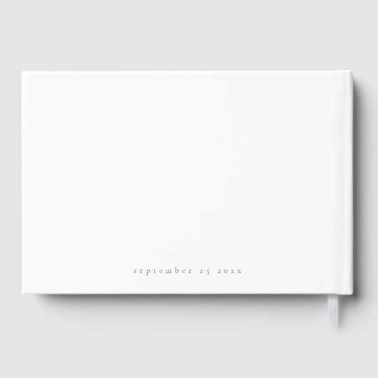 Minimalistisch gouden script Afstuderen wit Afstud Gastenboek (Achterkant)